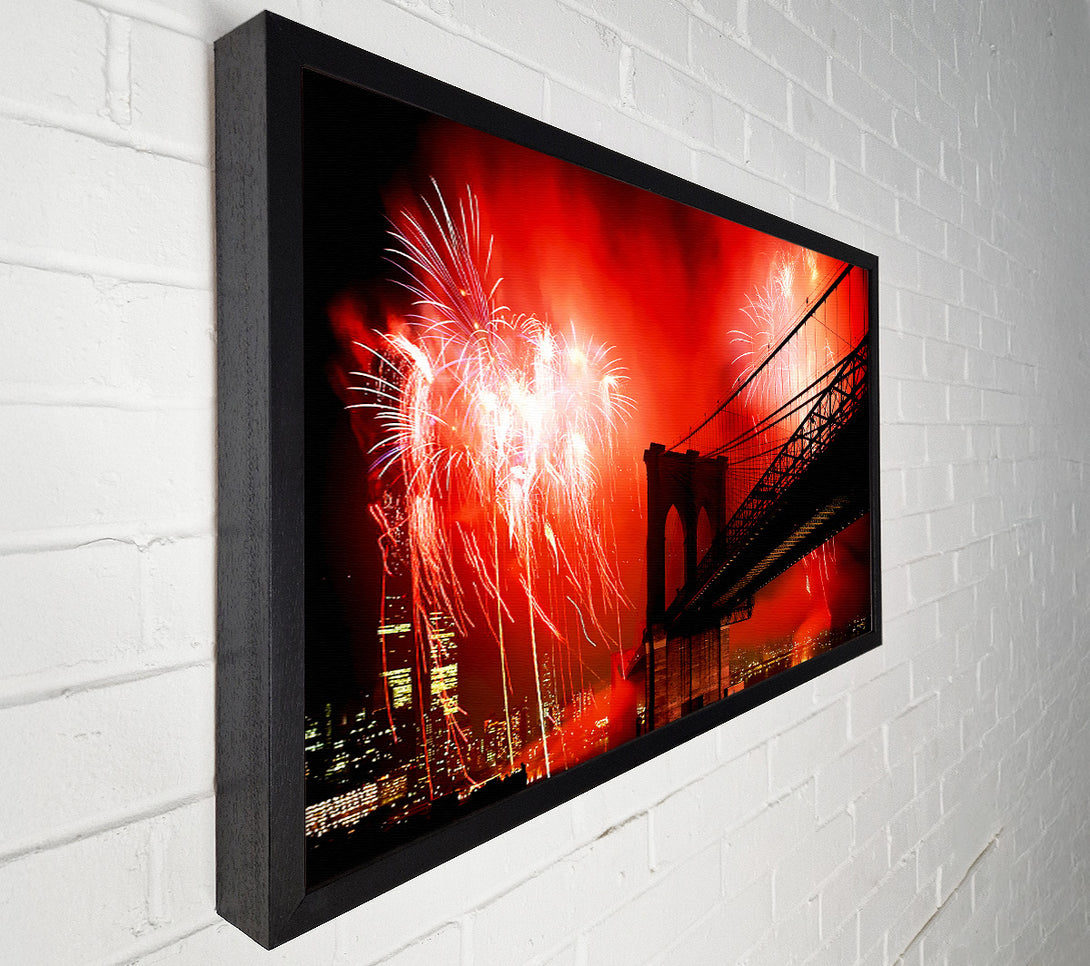  A Canvas Print of Brooklyn Bridge Fireworks Canvas Wall Art