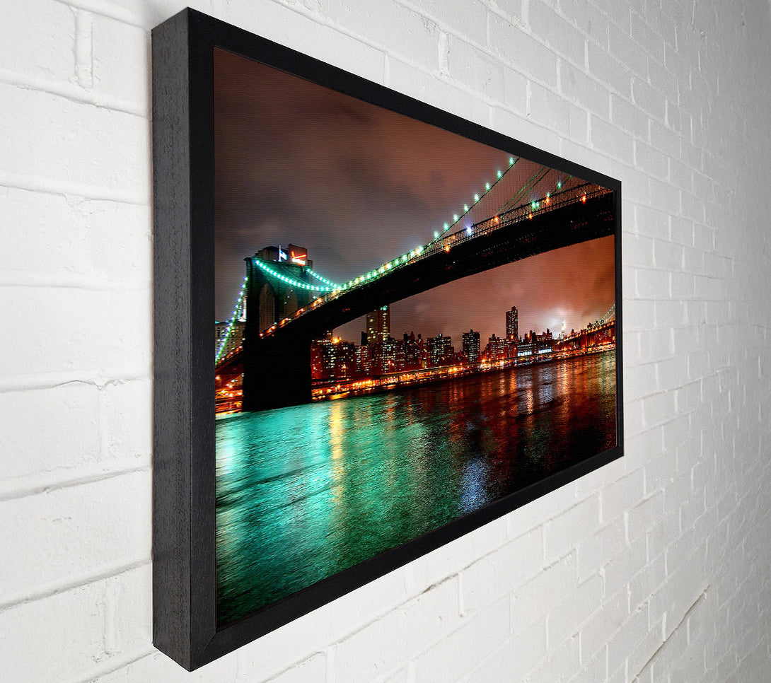  A Canvas Print of Brooklyn Bridge New York At Night Canvas Art