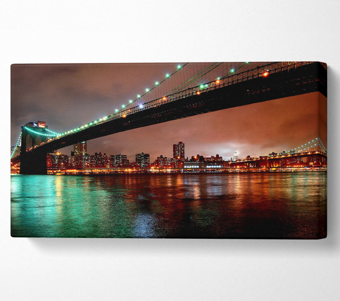  A Canvas Print of Brooklyn Bridge New York At Night Canvas Art