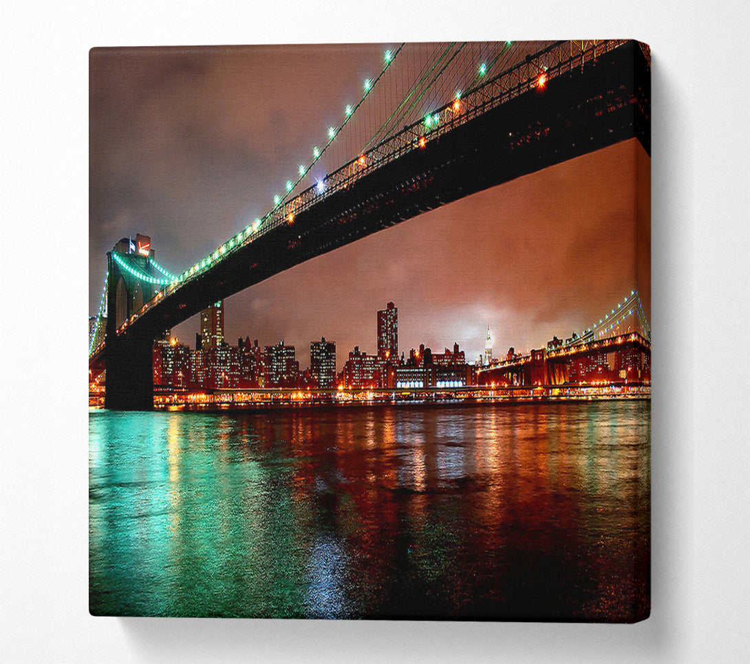  A Canvas Print of Brooklyn Bridge New York At Night Canvas Art