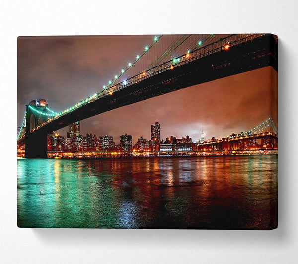  A Canvas Print of Brooklyn Bridge New York At Night Canvas Art