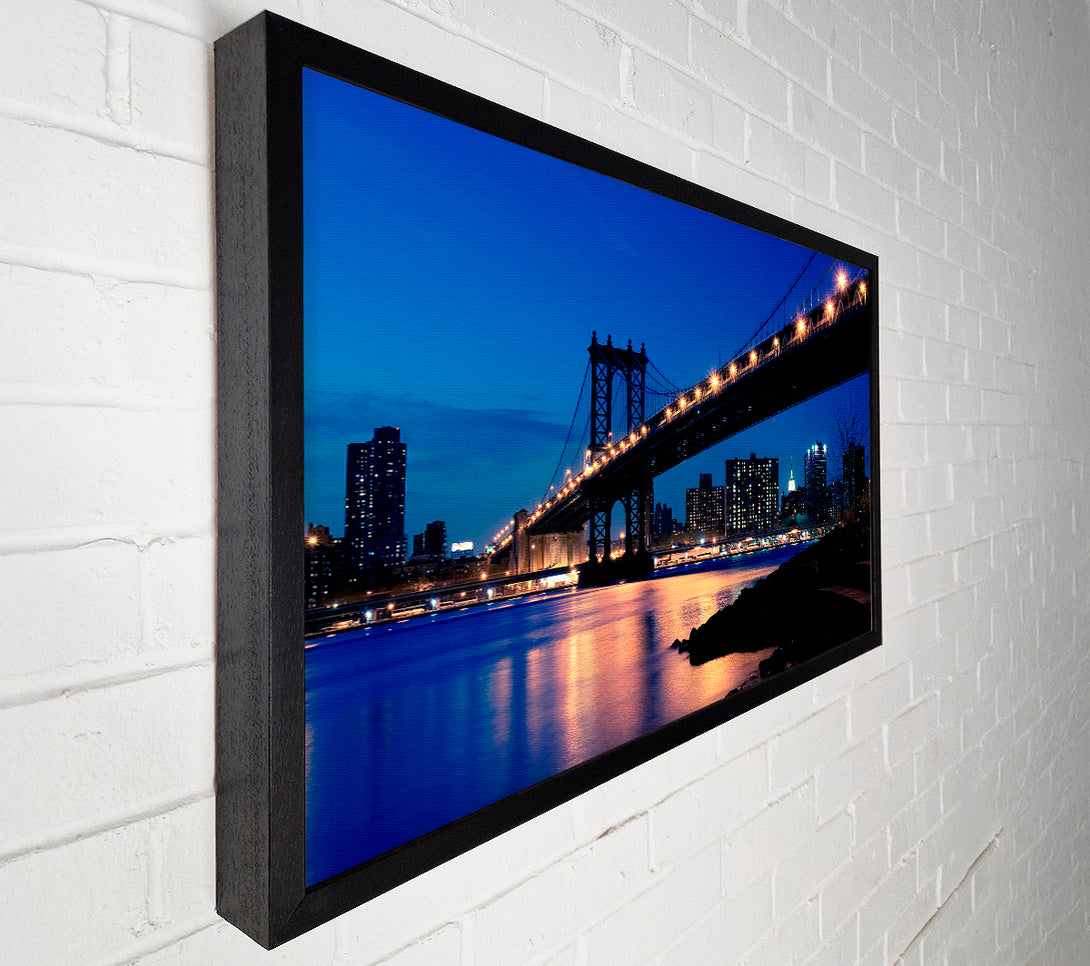  A Canvas Print of Brooklyn Bridge Peach Glow Canvas Wall Art