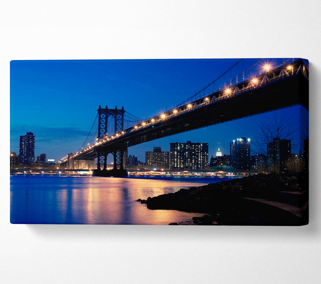  A Canvas Print of Brooklyn Bridge Peach Glow Canvas Wall Art