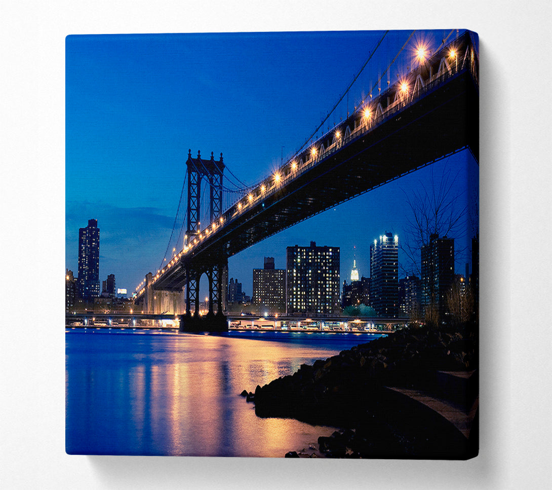  A Canvas Print of Brooklyn Bridge Peach Glow Canvas Wall Art