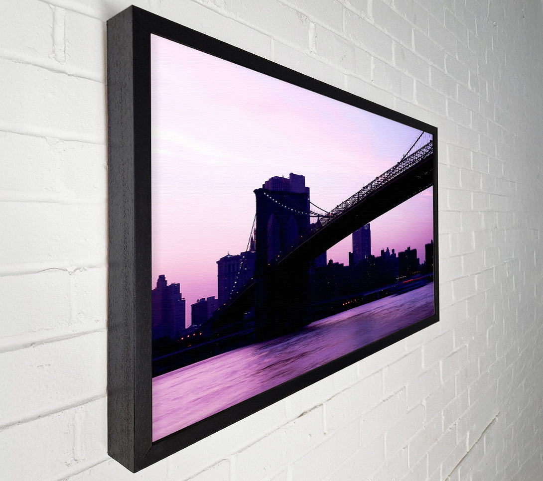  A Canvas Print of Brooklyn Bridge Purple Hue Canvas Wall Art