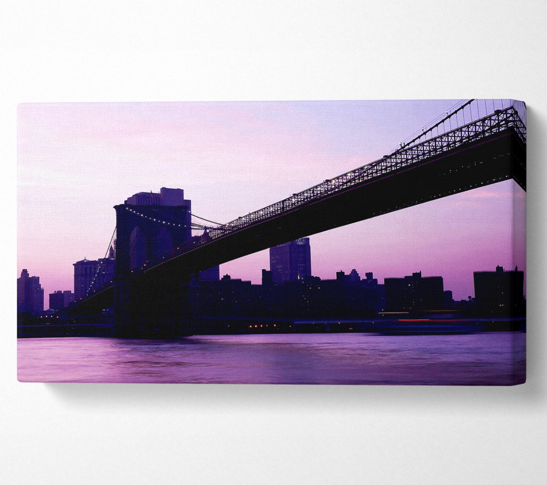  A Canvas Print of Brooklyn Bridge Purple Hue Canvas Wall Art