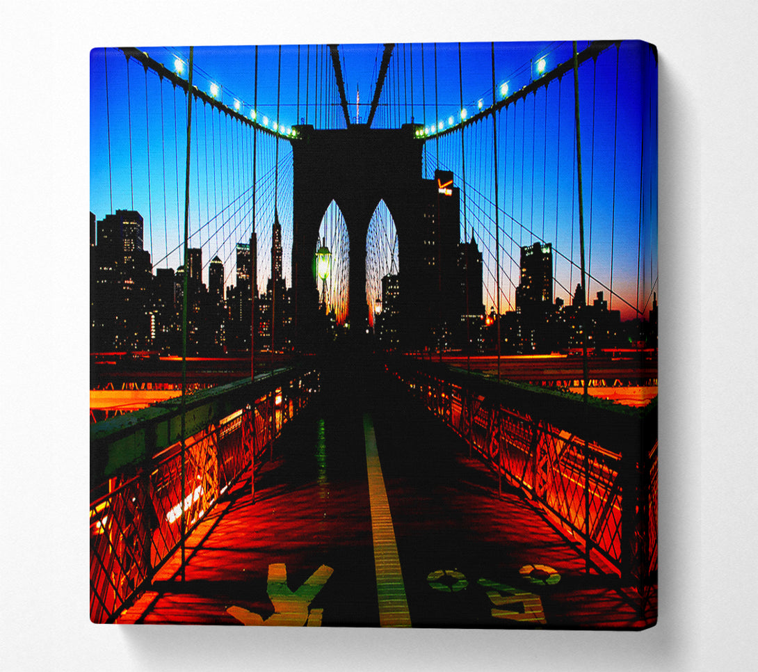  A Canvas Print of Brooklyn Bridge Red Cast Canvas Wall Art