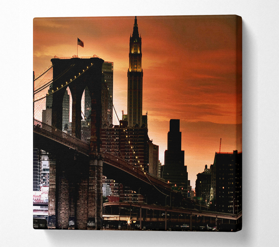  A Canvas Print of Brooklyn Bridge Stunning Skys Canvas Print
