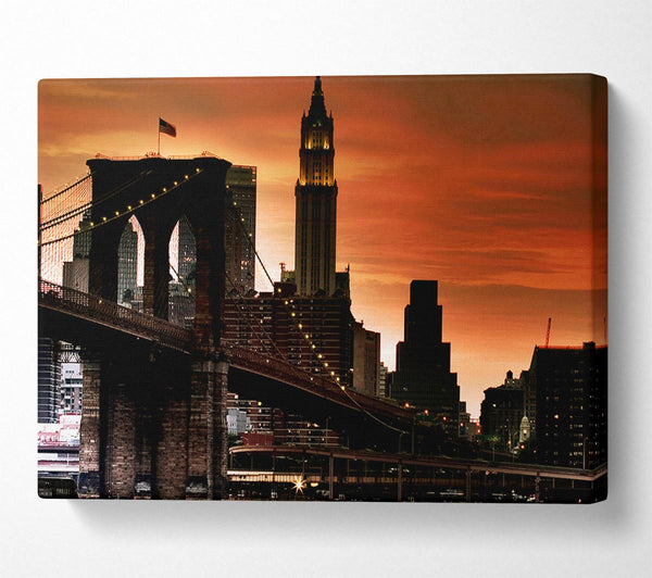  A Canvas Print of Brooklyn Bridge Stunning Skys Canvas Print