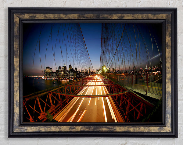 Brooklyn Bridge To New York City Framed Print