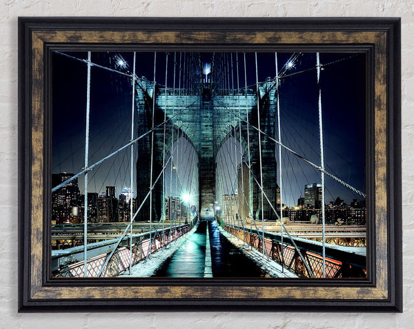 Brooklyn Bridge Walkway Framed Print