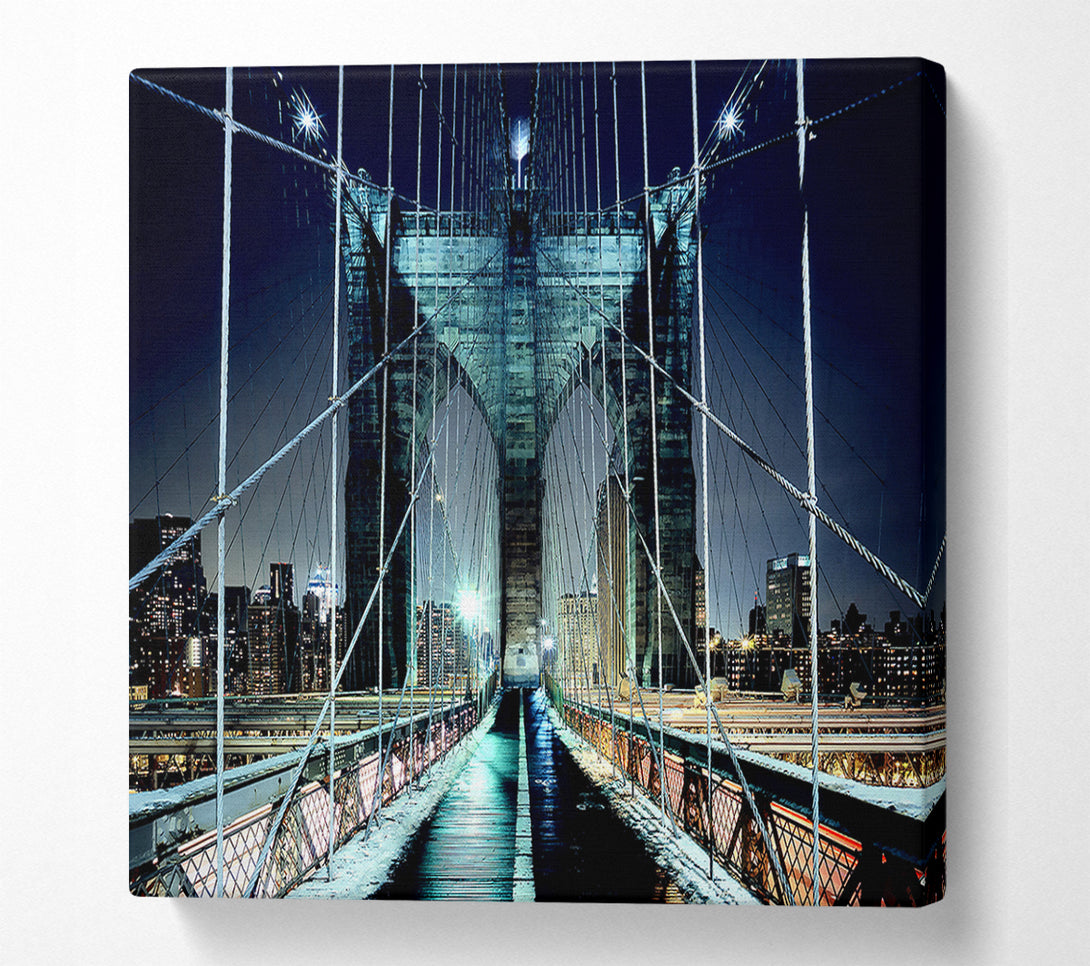  A Canvas Print of Brooklyn Bridge Walkway Canvas Wall Art