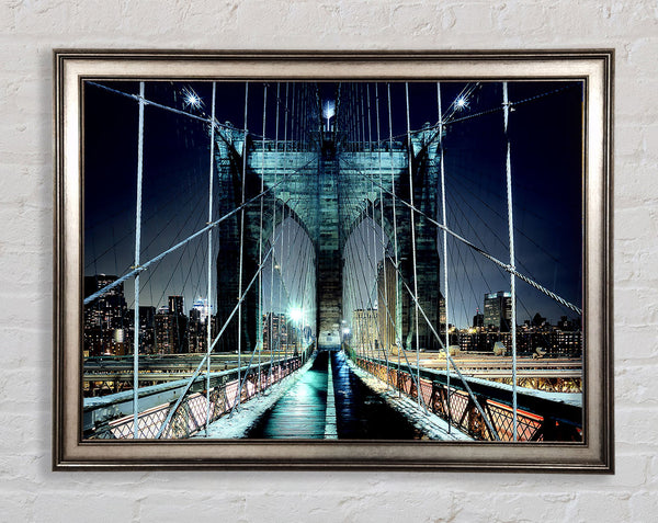 Brooklyn Bridge Walkway Framed Print