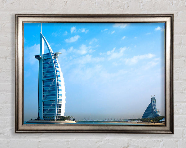 Burj Al Arab Dubai In The Morning Sky Framed Print