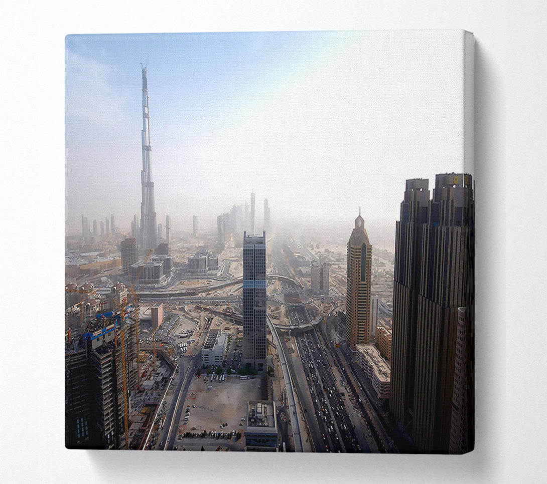  A Canvas Print of Burj Dubai Being Built Canvas Wall Art