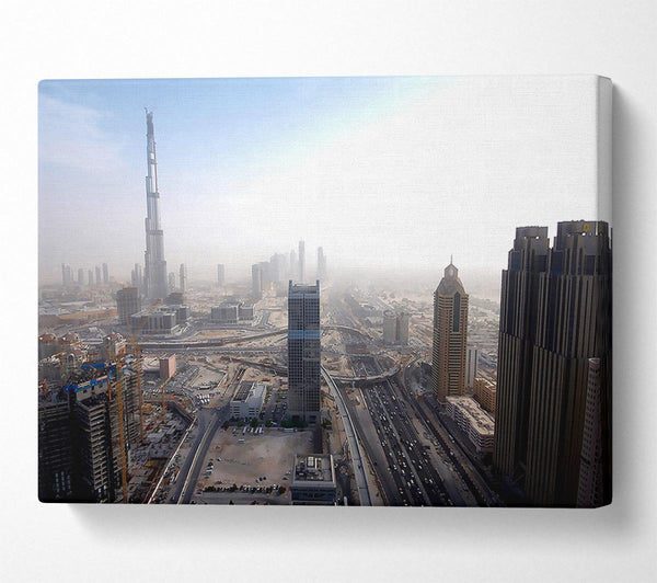  A Canvas Print of Burj Dubai Being Built Canvas Wall Art