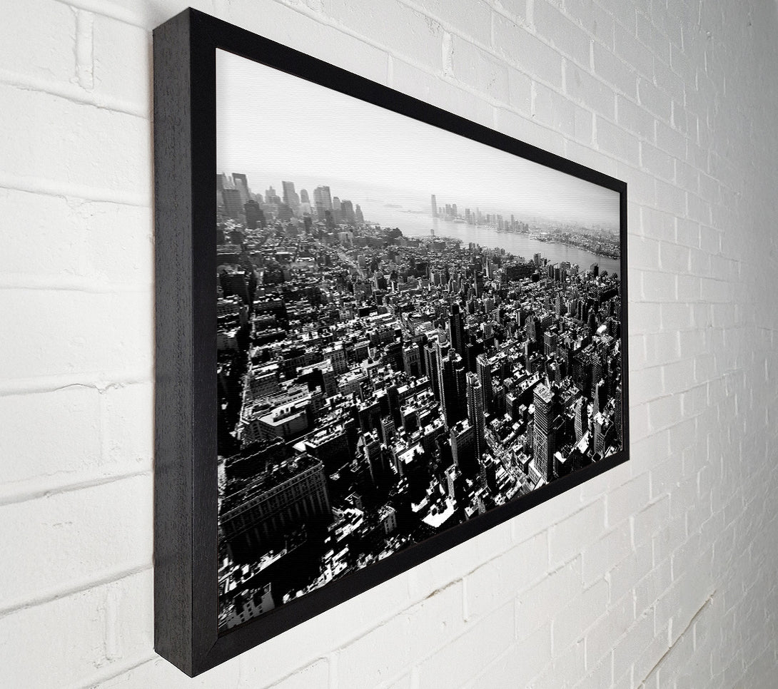  A Canvas Print of Chicago Arial View B n W Canvas Wall Art