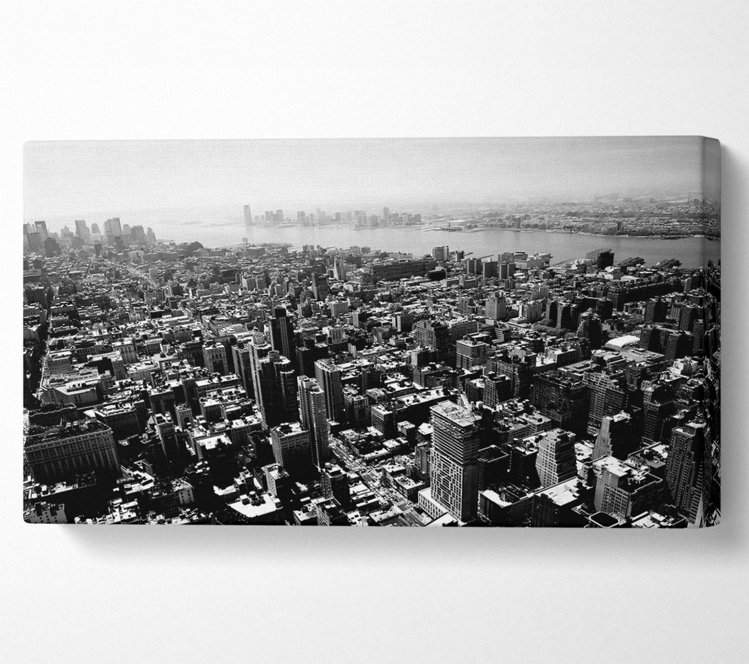  A Canvas Print of Chicago Arial View B n W Canvas Wall Art