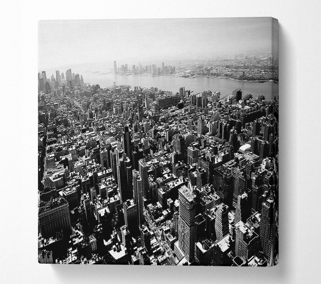  A Canvas Print of Chicago Arial View B n W Canvas Wall Art