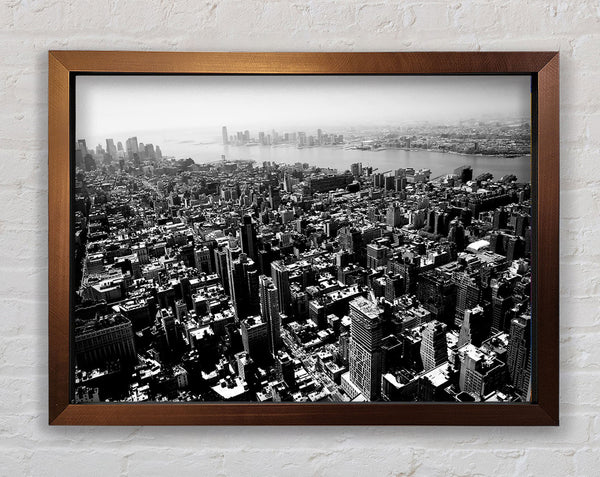 Chicago Arial View B n W Framed Print