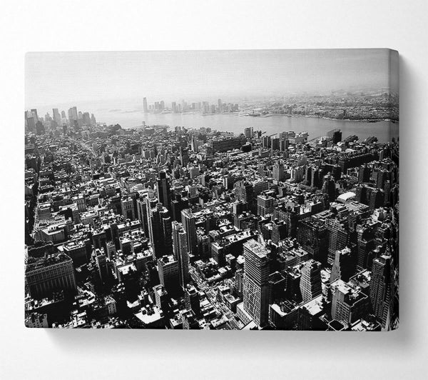  A Canvas Print of Chicago Arial View B n W Canvas Wall Art