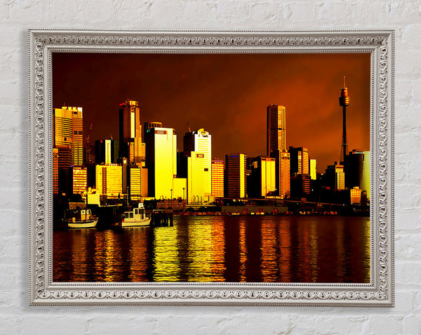 Chicago Brown Framed Print