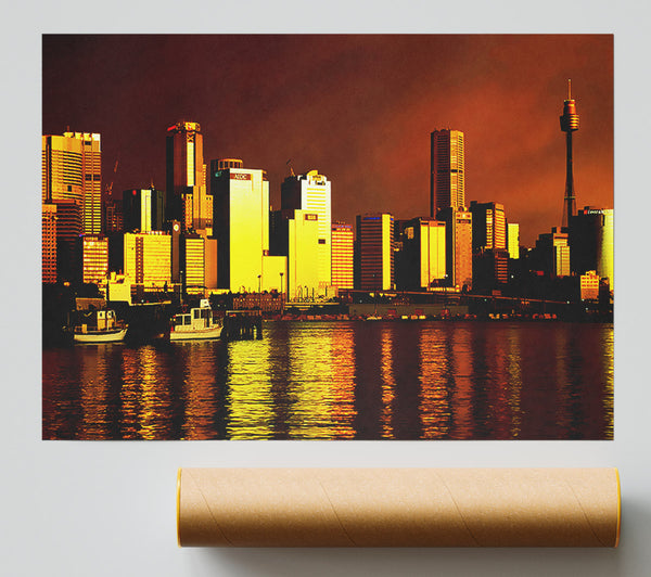 Chicago Brown Print