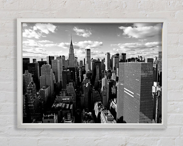 Chicago City View B n W Framed Print