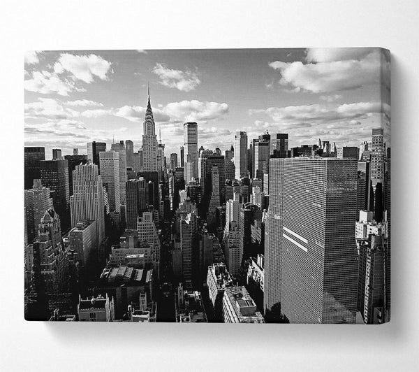  A Canvas Print of Chicago City View B n W Canvas Art