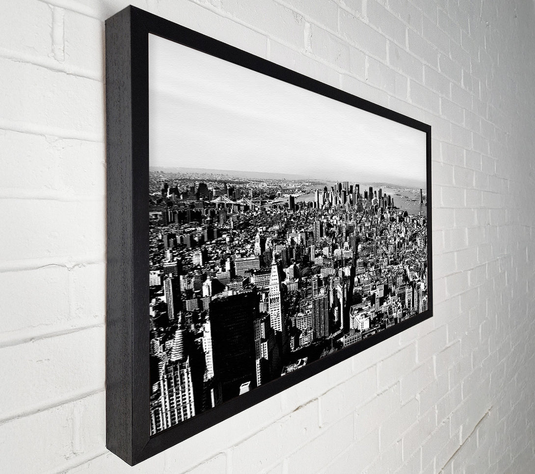  A Canvas Print of Chicago Distance B n W Canvas Print