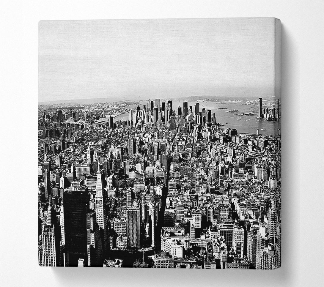  A Canvas Print of Chicago Distance B n W Canvas Print