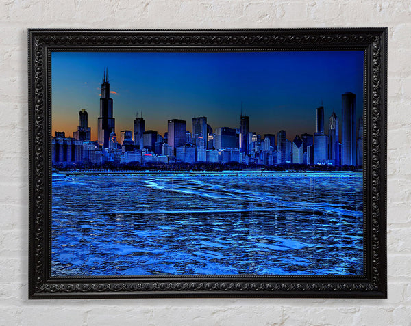 Chicago Ice Blue Waters Framed Print