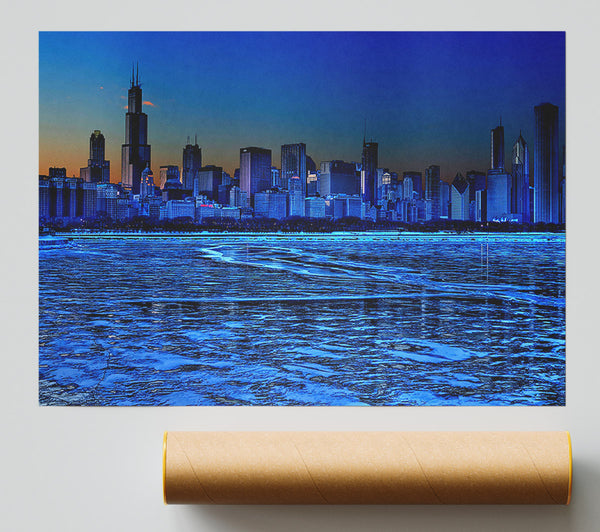 Chicago Ice Blue Waters Print