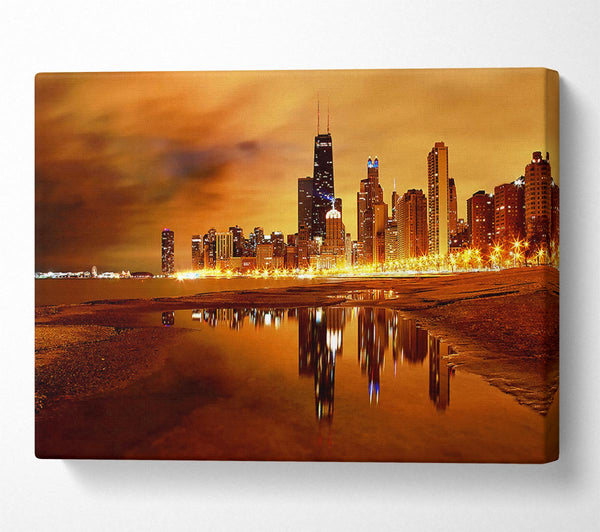  A Canvas Print of Chicago Late Evening Canvas Print