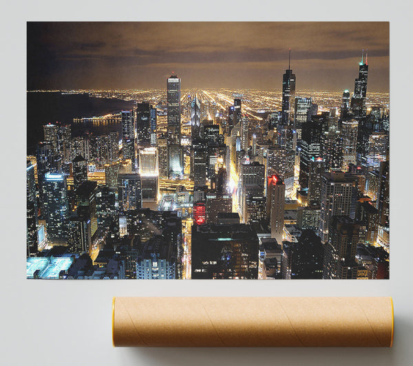 Chicago Skyline Nights Print