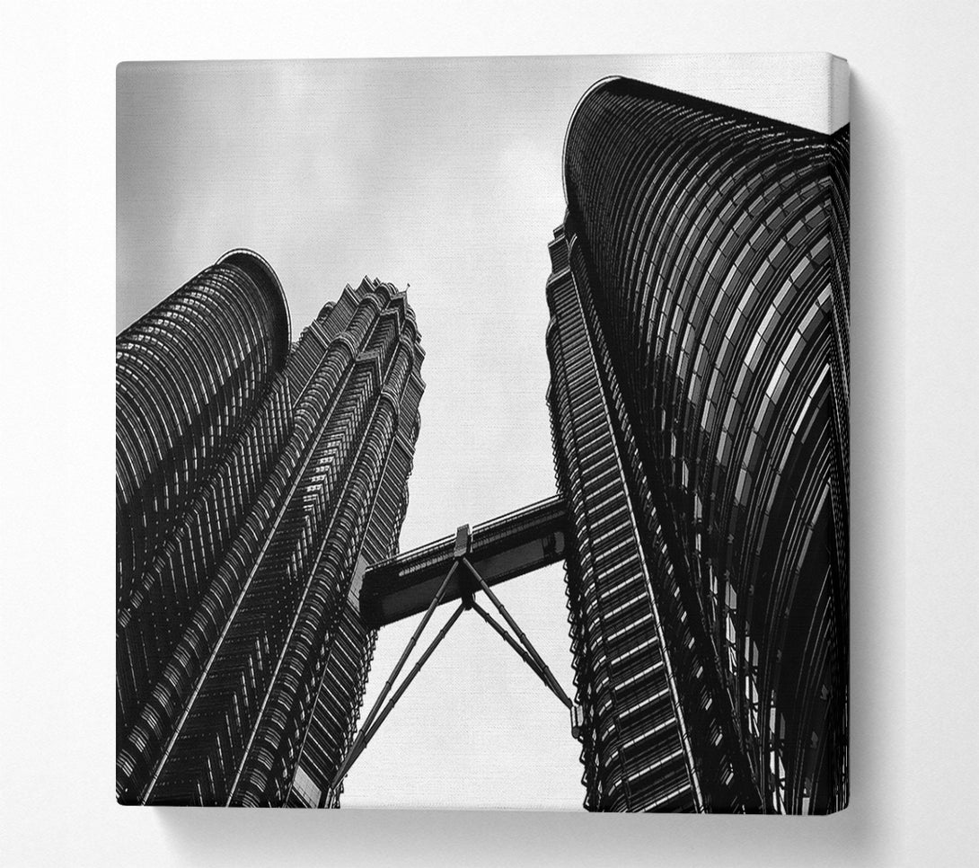  A Canvas Print of Petronas Towers Kuala Lumpur B n W Canvas Wall Art