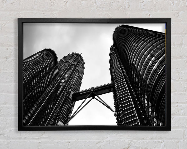 Petronas Towers Kuala Lumpur B n W Framed Print