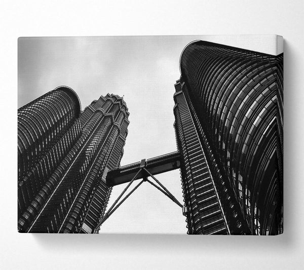  A Canvas Print of Petronas Towers Kuala Lumpur B n W Canvas Wall Art