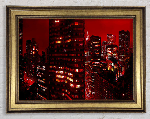 Chrysler Building Red Framed Print