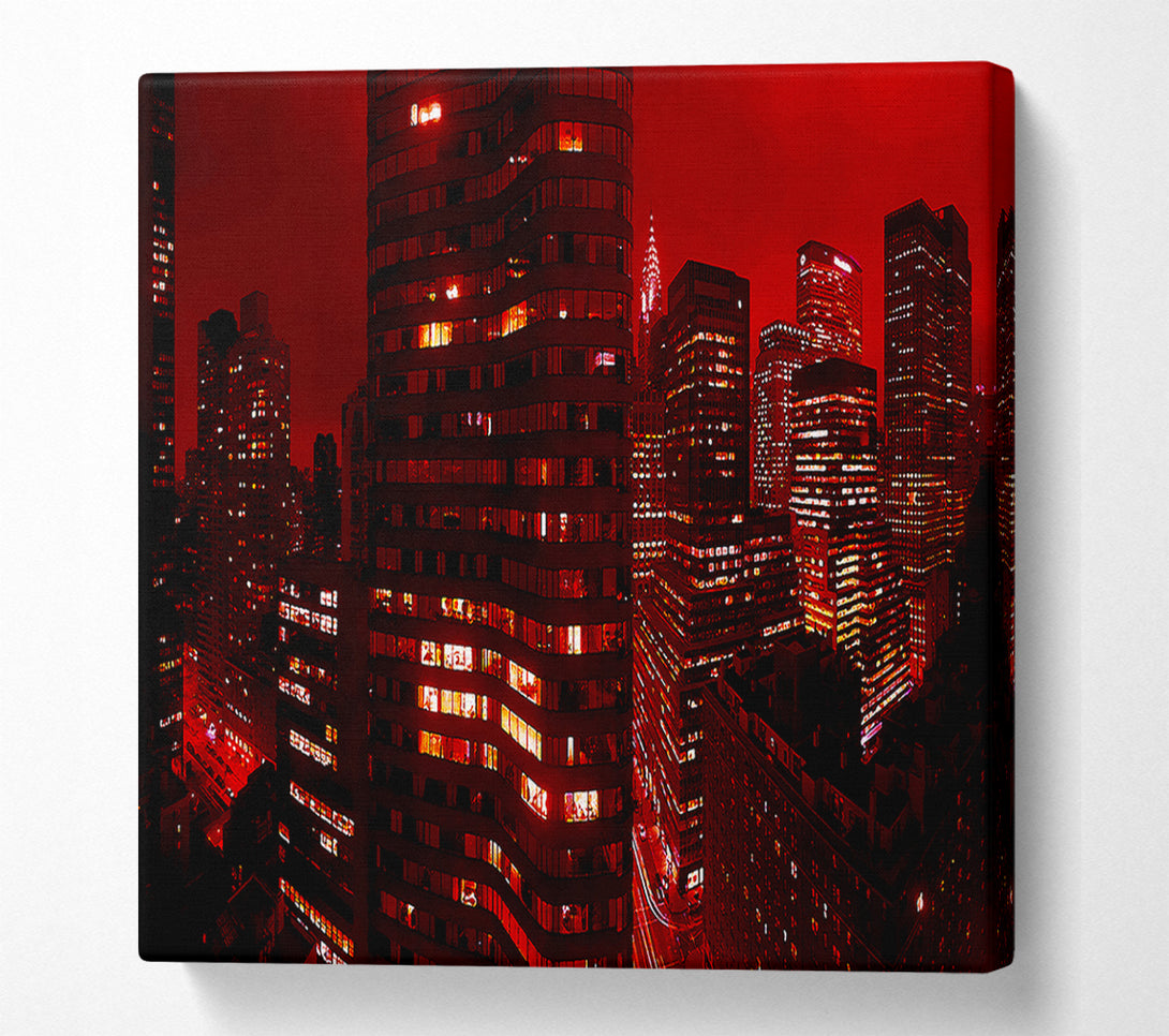  A Canvas Print of Chrysler Building Red Canvas Art