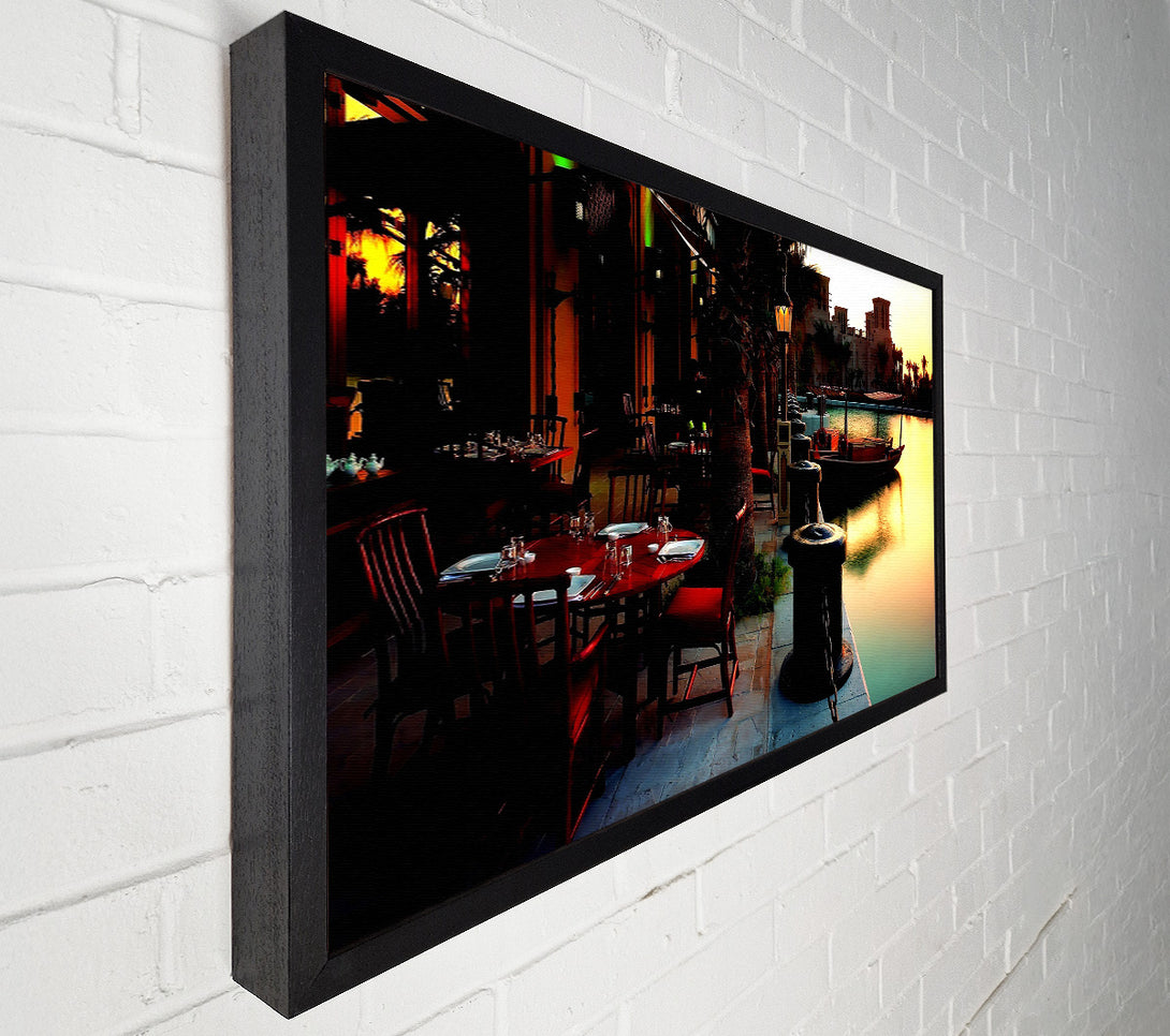  A Canvas Print of Waterway Cafes Canvas Art
