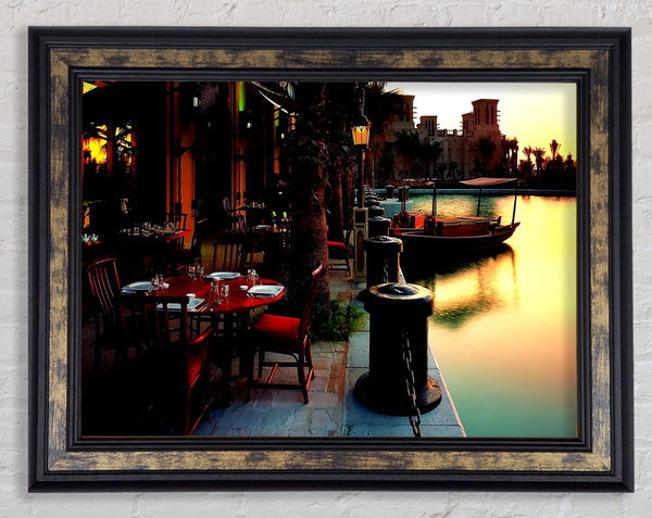 Waterway Cafes Framed Print