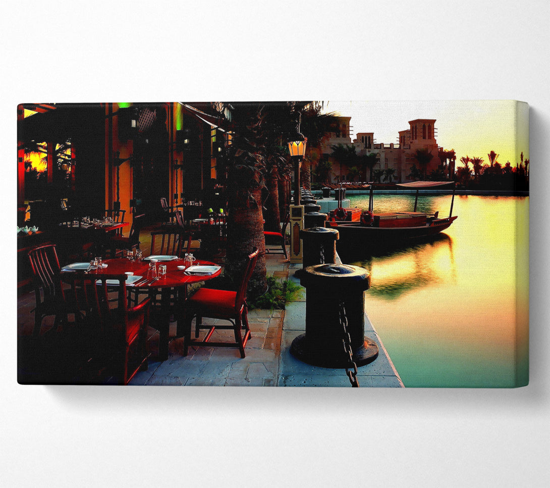  A Canvas Print of Waterway Cafes Canvas Art