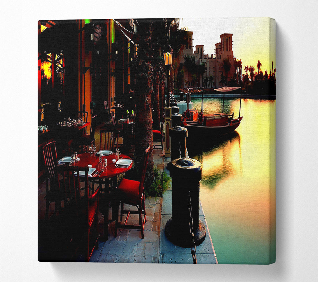  A Canvas Print of Waterway Cafes Canvas Art