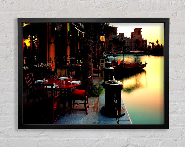 Waterway Cafes Framed Print