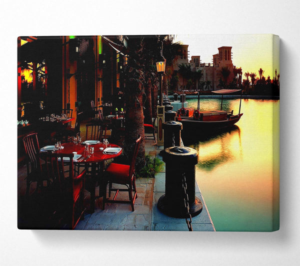  A Canvas Print of Waterway Cafes Canvas Art