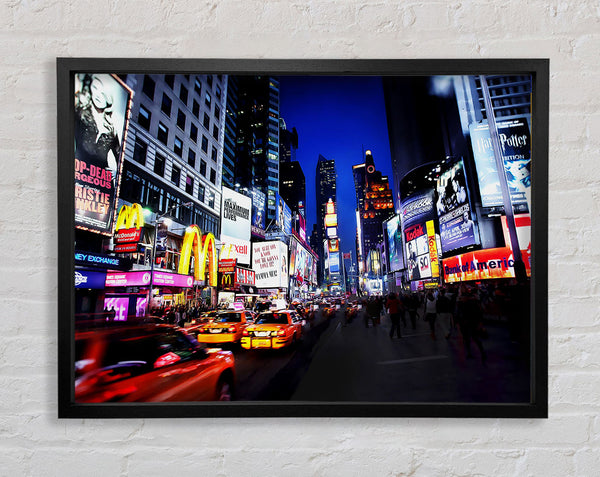 New York Night At The Theatre Framed Print