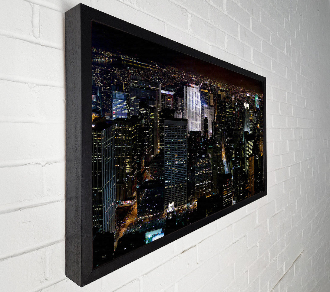  A Canvas Print of City Building Block Nights Canvas Art