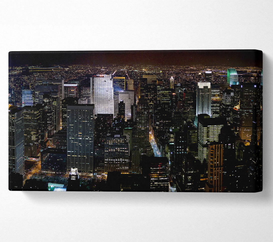  A Canvas Print of City Building Block Nights Canvas Art