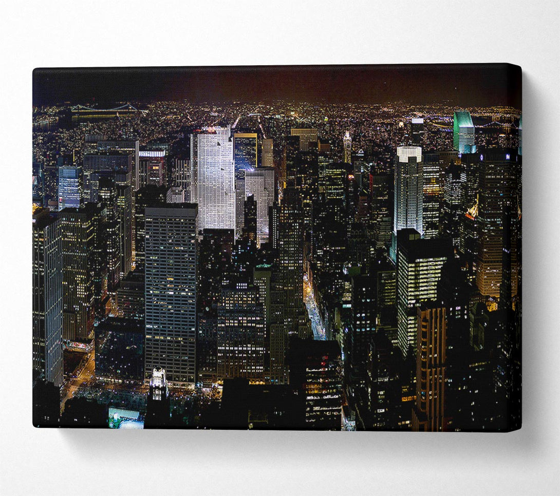  A Canvas Print of City Building Block Nights Canvas Art